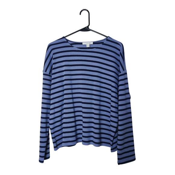 NWT Ann Taylor Weekend Collection Relaxed Sailor Striped Long Sleeve Top Large P - Picture 2 of 11